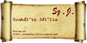 Szakáts Júlia névjegykártya