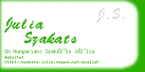 julia szakats business card